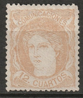 Spain 1870 Sc 172 Ed 113 MNG Faded - Ongebruikt