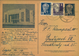 1952, 12 Pfg. Bildganzsache Mit Zusatz Ab TANGERMÜNDE Nach Budapest - Lettres & Documents