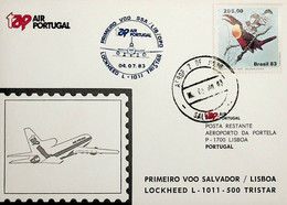 1983 Brasil 1º Voo TAP Salvador - Lisboa - Porto Em L-1011-500 Tristar (Ligação Entre Salvador E Lisboa) - Airmail