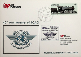 1984 Canada 40th Anniversary Of ICAO TAP Commemorative Flight, Montreal - Lisbon - Posta Aerea