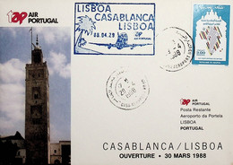 1988 Morocco 1st TAP Flight  Lisbon - Casablanca - Lisbon - Marokko (1956-...)