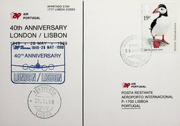 1989 Great Britain 40th Anniversary Of The 1st TAP Flight  London - Lisbon - Autres & Non Classés