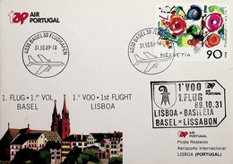 1989 Switzerland 1st TAP Flight  Basel - Lisbon - Erst- U. Sonderflugbriefe