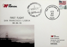 1990 Portugal 1st TAP Flight San Francisco - Lisbon - 3c. 1961-... Briefe U. Dokumente