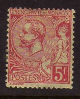 Monaco (1891-94) - Prince  Albert Ier  -  5 F.  -   Neuf * - MH - Neufs