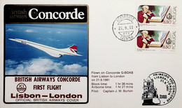 1981 Portugal First British Airways Concorde Flight Lisbon - London - Andere & Zonder Classificatie