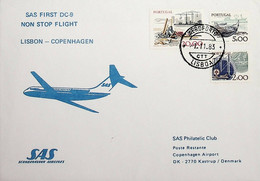 1983 Portugal First SAS Flight Lisbon - Copenhagen - Brieven En Documenten