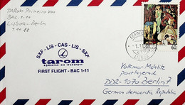 1983 Portugal First Tarom Flight Lisbon - Berlin - Covers & Documents