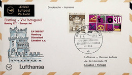 1968 Germany First Lufthansa Flight Dusseldorf - Hamburg - Lisbon On Boeing 727 - Other & Unclassified