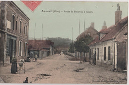 CPA Auneuil (60) Route De Beauvais à Gisors Café Au Cheval Blanc, Son Concurrent En Face Ed Cramète Rare - Auneuil