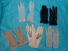 Lot De Gants Cuir -nylon - Crochet - Autres & Non Classés