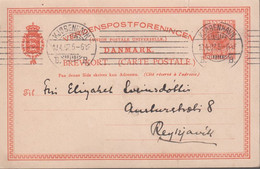 1907. DANMARK. 10 ØRE Christian XI BREVKORT. From KJØBENHAVN 10.4.07. To Reykjavik, I... () - JF410161 - Storia Postale