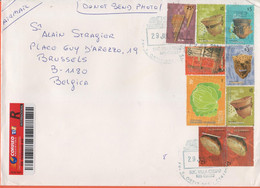 ARGENTINA - 2004 - 9 Stamps - Registered - Medium Envelope - Viaggiata Da Buenos Aires Per Bruxelles, Belgium - Cartas & Documentos