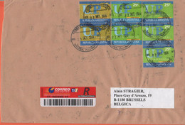 ARGENTINA - 2004 - 25 X UP (18 On The Rear)- Registered - Medium Envelope - Viaggiata Da Florida Per Bruxelles, Belgium - Cartas & Documentos