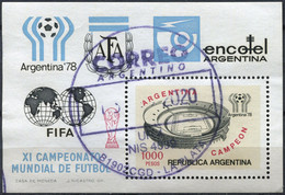 Argentine - 1978 - Yt BF 78 - Coupe Du Monde De Football - Obl. - Blocks & Sheetlets