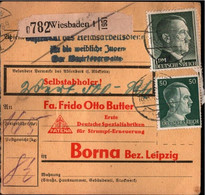 ! 1943 Wiesbaden (Abs. Reichsarbeitsdienst, R.A.D. ) Nach Borna, Paketkarte, Deutsches Reich, 3. Reich - Brieven En Documenten