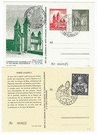 2 Cartes - Consécration Basilique Echternach + Pierre D'Aspelt - 1953 - FSPL - Frankeermachines (EMA)