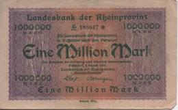 Landesbank Der Rheinprovinz   1000 000 Mark  1923 - Unclassified