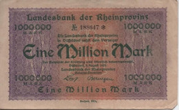 Landesbank Der Rheinprovinz   1000 000 Mark  1923 - Ohne Zuordnung