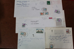6  ENVELOPPES   AVEC  TIMBRES  TAXE  FLEURS - Other & Unclassified
