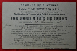 Carte Concours De Chants De Coq 1907 / Le Petit Coq Nain - Flawinne - Altri & Non Classificati