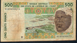 W.A.S. LETTER D = MALI P410Da 500 FRANCS (19)91  FIRST DATE Sign.22   F-aVF    NO P.h.! - États D'Afrique De L'Ouest