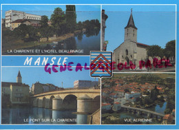 16 - MANSLE  - EGLISE- LA CHARENTE ET L' HOTEL BEAU RIVAGE-LE PONT- VUE AERIENNE - CHARENTE - Mansle