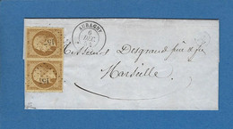 BOUCHES DU RHONE AUBAGNE PC 157 SUR N° 13 1854 BOITE RURALE A GEMENOS SIGNEE BRUN - 1849-1876: Klassieke Periode