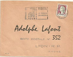 INDRE & LOIRE - Dépt N° 37 = TOURS GARE 1964 =  FLAMME SECAP Illustrée  D'un COQ Stylisé ' FOIRES / VISITEZ TOURAINE ' - Mechanical Postmarks (Advertisement)