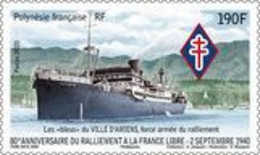2020-02- FRENCH POLYNESIA  Stamps Face Value Price RALLIEMENT A LA FRANCE LIBRE     1V      MNH** - Neufs