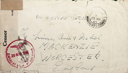 1945 Great Britain WW II Royal Air Force Azores Postal Office N. 004 W/ Censor Label And Mark - Other & Unclassified