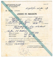 Ordre De Mission - Commandement En Chef Des Forces Françaises En Allemagne - 1959 - Documents