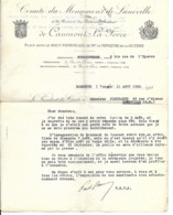 54 - Lunéville - Lettre Du Comité Du Monument De Caumont-La Force - Zonder Classificatie