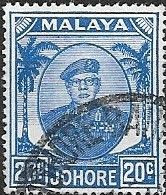 JOHORE 1949 Sultan Sir Ibrahim - 20c - Blue FU - Johore