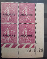 Timbre Andorre N°17 (**) Coin Daté 23/5/29 TB - Other