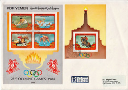 Postal History Cover: Yemen PDR Registered Cover And 5 More Covers - Zomer 1984: Los Angeles