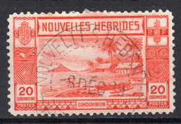 NEW HEBRIDES, FRENCH/1938/USED/SC#58/20 C ROSE RED / BEACH LANDSCAPE / PALM TREE - Gebruikt