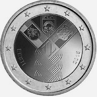 ESTONIE 2018 - ETATS BALTES - 2 EUROS COMMEMORATIVE PLAQUÉE ARGENT - Estonia