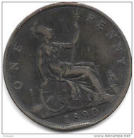 Great Britain 1 Penny 1890  Km 755  Fr+ - D. 1 Penny