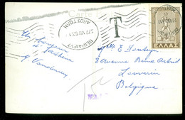 TAXE * PORT BELAST * POSTCARD Uit 1953 Van ATHENE GRIEKENLAND  Naar LOUVAIN BELGIE   (11.849o) - Brieven En Documenten