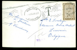 TAXE * PORT BELAST * POSTCARD Uit 1953 Van ATHENE GRIEKENLAND  Naar LOUVAIN BELGIE   (11.849o) - Cartas & Documentos