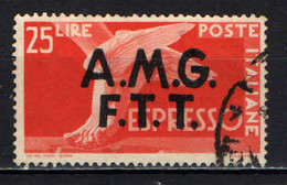 TRIESTE - AMGFTT - 1947 - DEMOCRATICA 25 LIRE - USATO - Eilsendung (Eilpost)