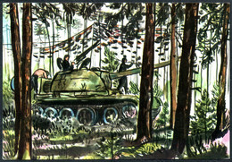 E3499 - TOP J. Bouda Künstlerkarte - Propaganda Panzer Manöver - Warschauer Pakt - Unclassified