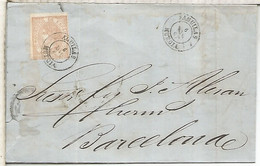 AGUILAS MURCIA A BARCELONA ENVUELTA ISABEL II 1867 - Other & Unclassified