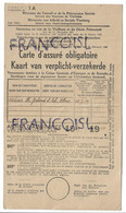 Carte D'assuré Obligatoire. Manufacture Nationale De Machines à Coudre. Doblusteine Elise 1939-1940 - Bank & Insurance