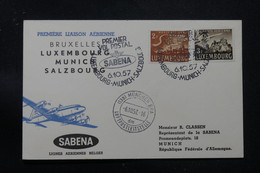 LUXEMBOURG - Enveloppe 1er Vol En 1957 Luxembourg / Munich / Salzburg - L 76395 - Covers & Documents