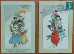 Carte Postale - Illustratrice Florence HARDY - 2 Cartes Postales - Enfants Hollandais - ED 200 - Hardy, Florence