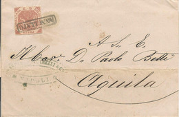REGNO DI NAPOLI 2 Grana Rosa Chiaro III Tavola Su Lettera 25.7.1859 - Napoli