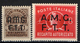 TRIESTE - AMGFTT - 1947 - 1 E 8 LIRE - MNH - Fiscales