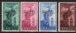 TRIESTE - AMGFTT - 1948 - SERIE CAMPIDOGLIO - SOVRASTAMPA SU DUE RIGHE - FRANCOBOLLI SIGLATI - MNH - Poste Aérienne